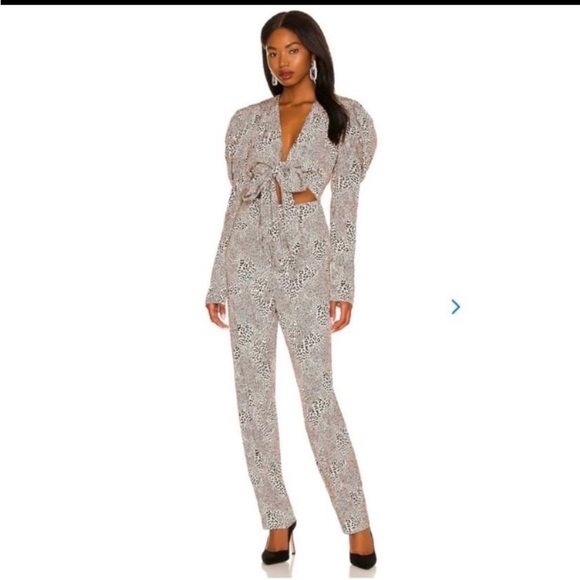 REVOLVE Lovers and Friends Satin Cheetah Print Jumpsuit - Picture 2 of 7